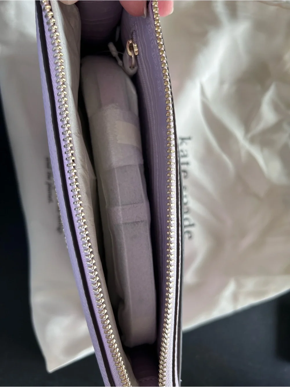 kate spade Knott Lavender Pebbled Leather crossbody k6554